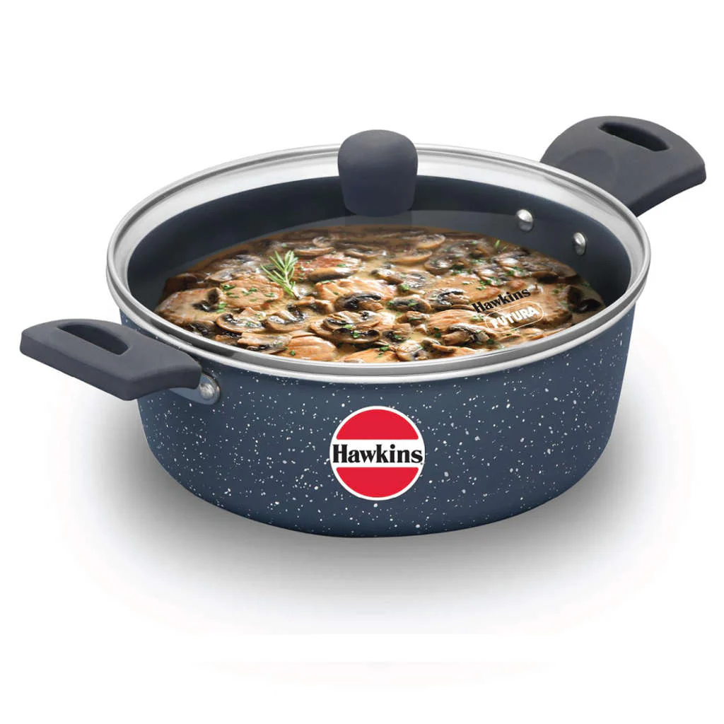 Hawkins Ceramic Nonstick Cook N Serve Bowl With Lid 3 Litre ICCB 30G