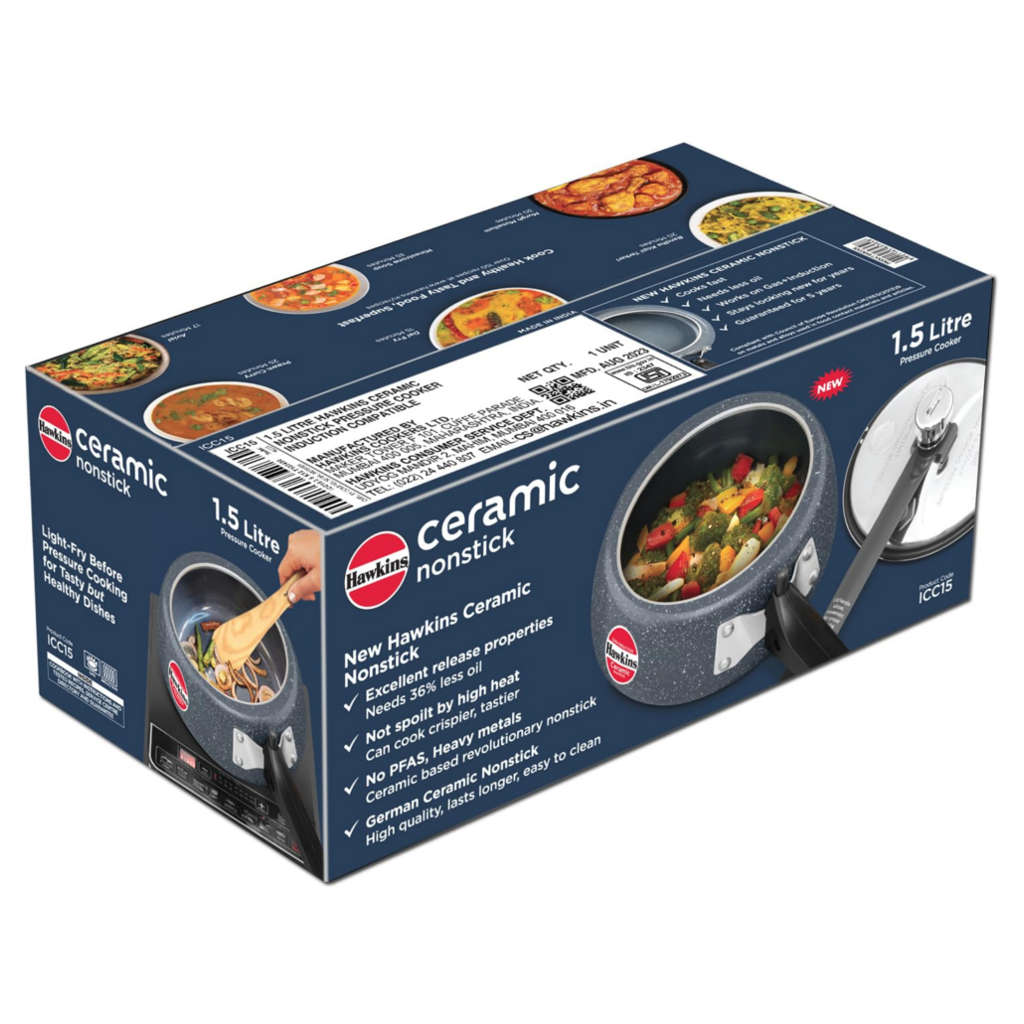 Hawkins Ceramic Nonstick Pressure Cooker 1.5 Litre ICC 15 - Image 2