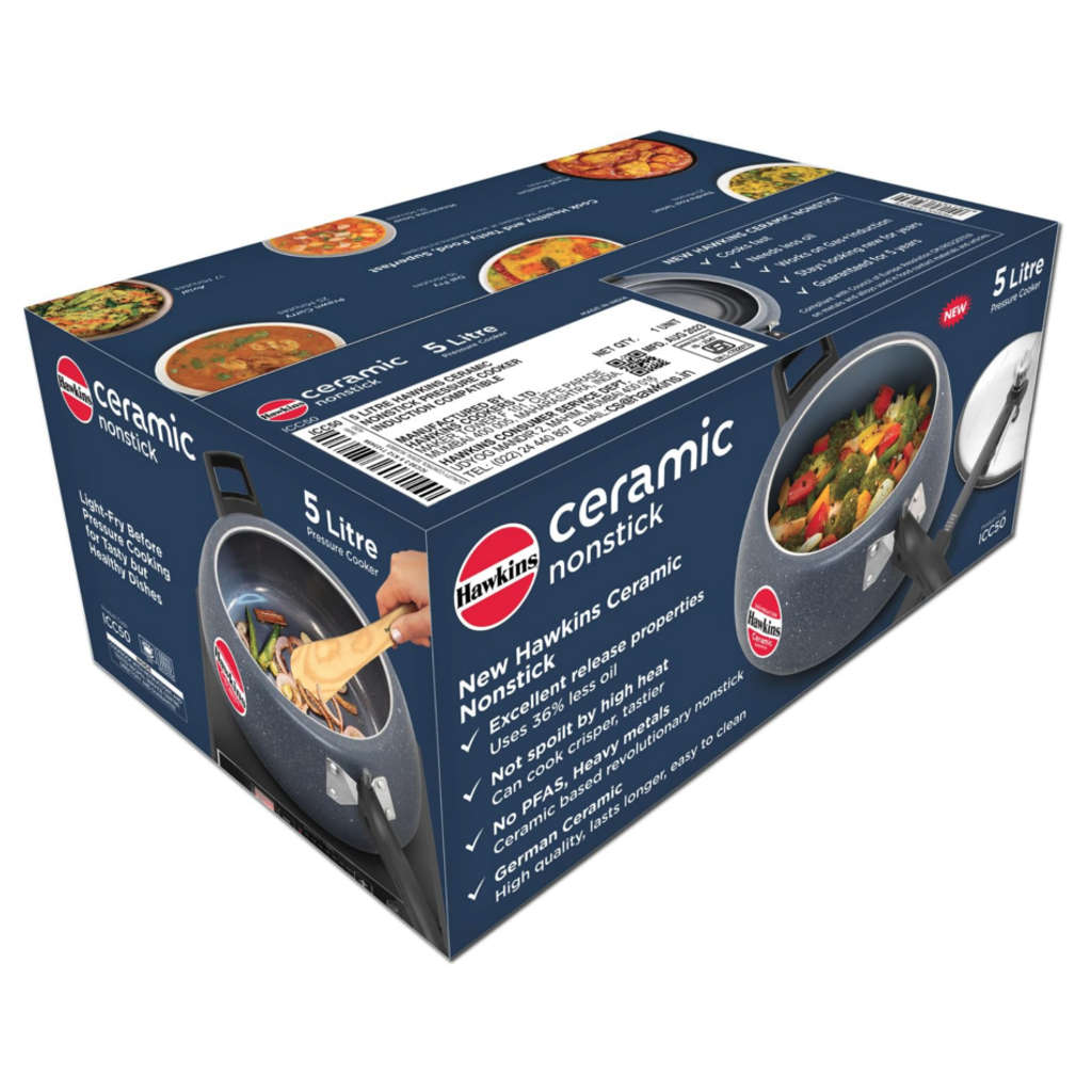 Hawkins Ceramic Nonstick Pressure Cooker 5 Litre ICC 50 - Image 2