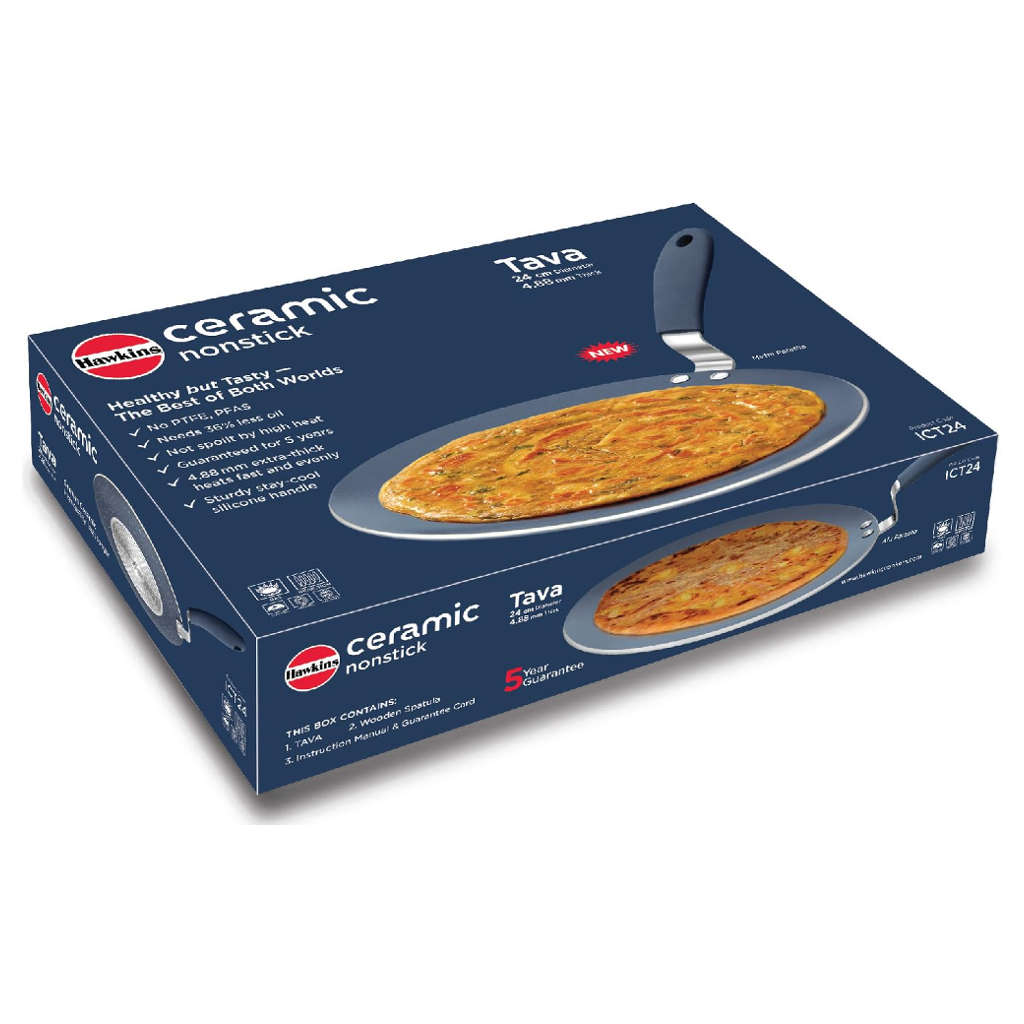 Hawkins Ceramic Nonstick Tawa 24 cm ICT 24 - Image 2