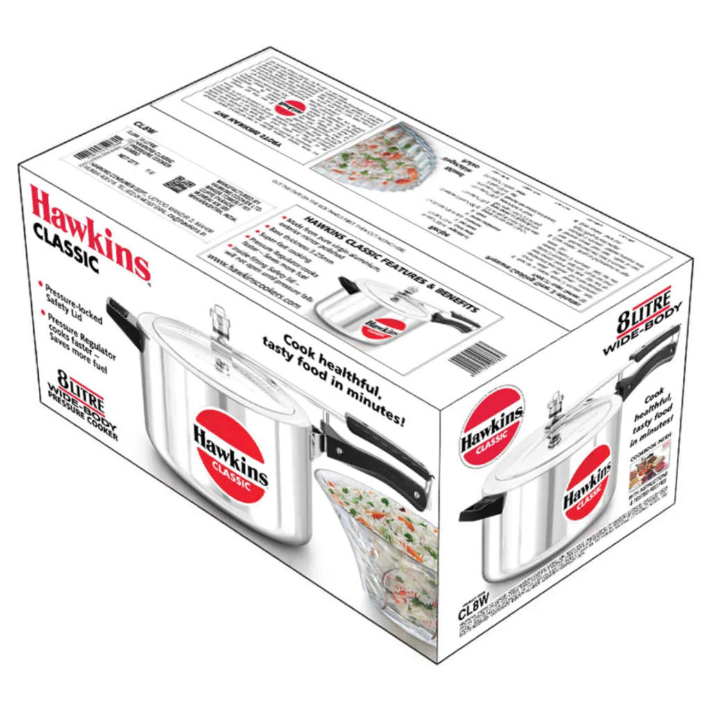Hawkins Classic Wide Pressure Cooker 8 Litre CL 8W - Image 2