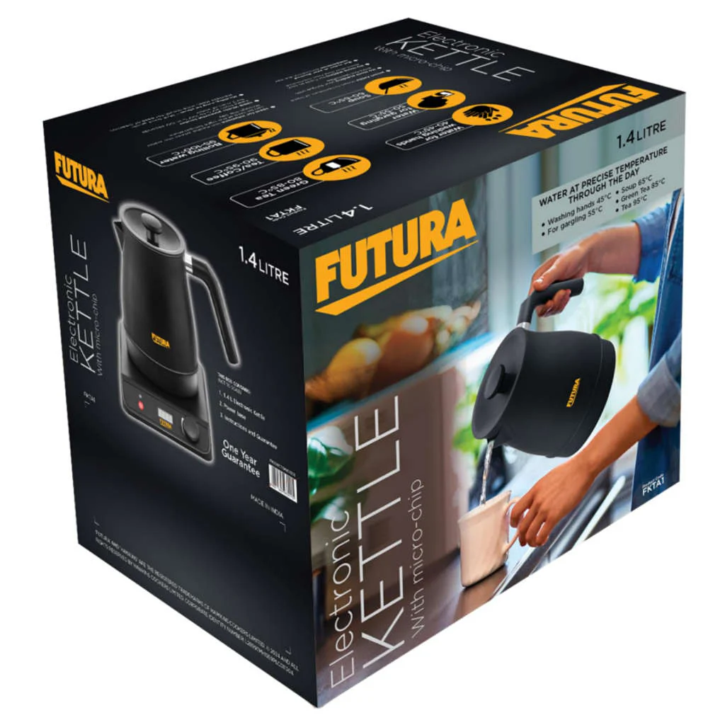 Hawkins Futura Electronic Smart Kettle With Micro-Chip 1.4 Litre Black FKTA 1 - Image 3