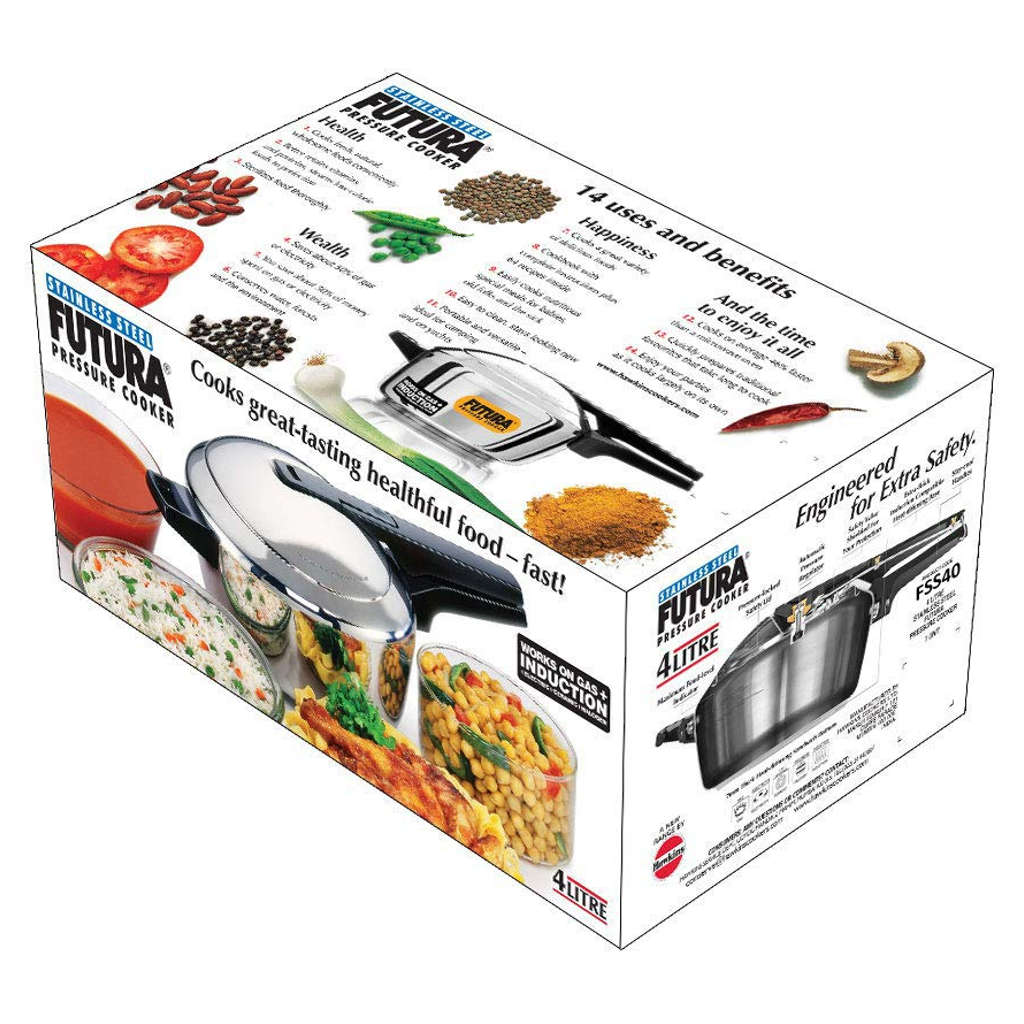 Hawkins Futura Stainless Steel Pressure Cooker 4 Litre FSS 40 - Image 2