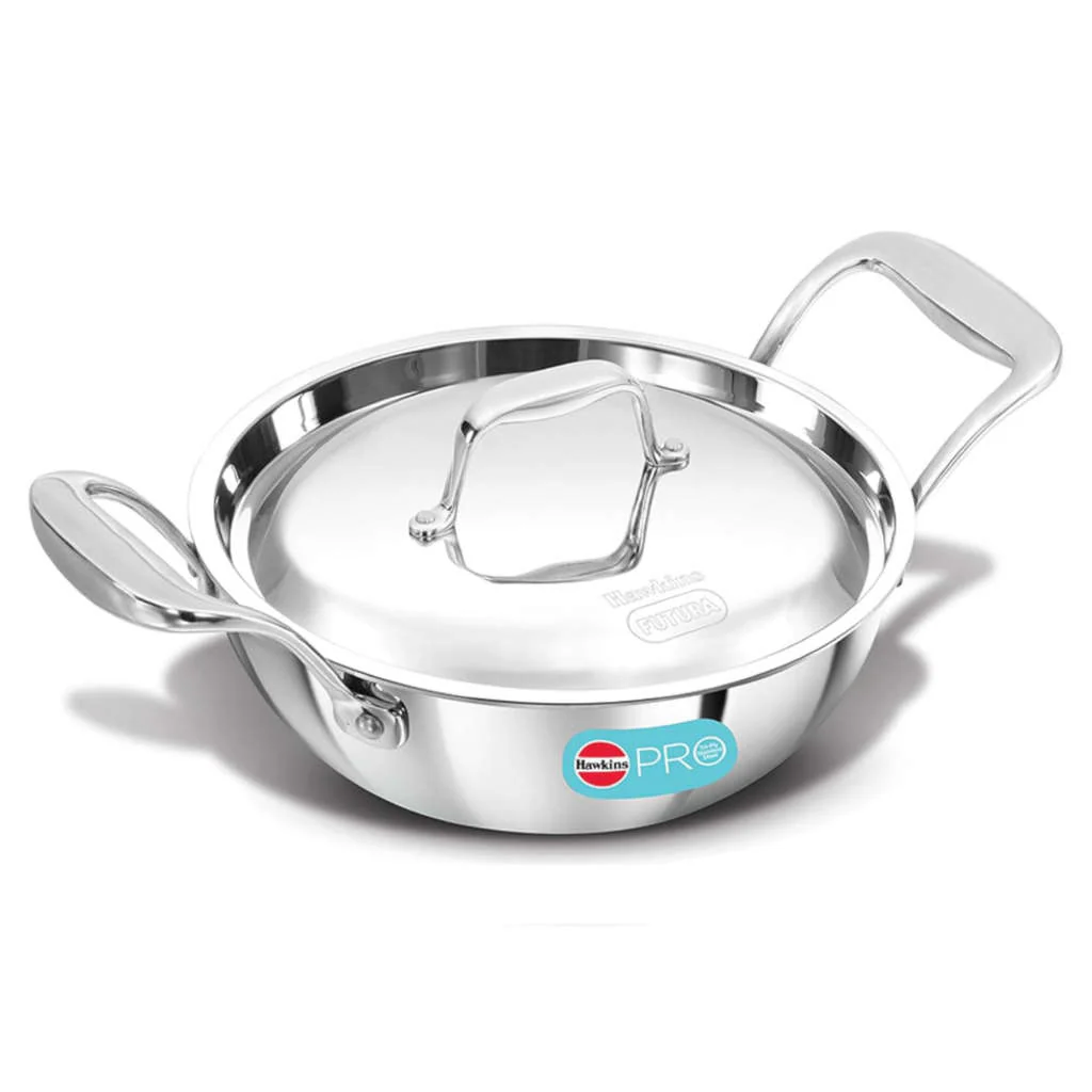 Hawkins Pro Tri-Ply Stainless Steel Deep Fry Pan With Lid PSK 15S