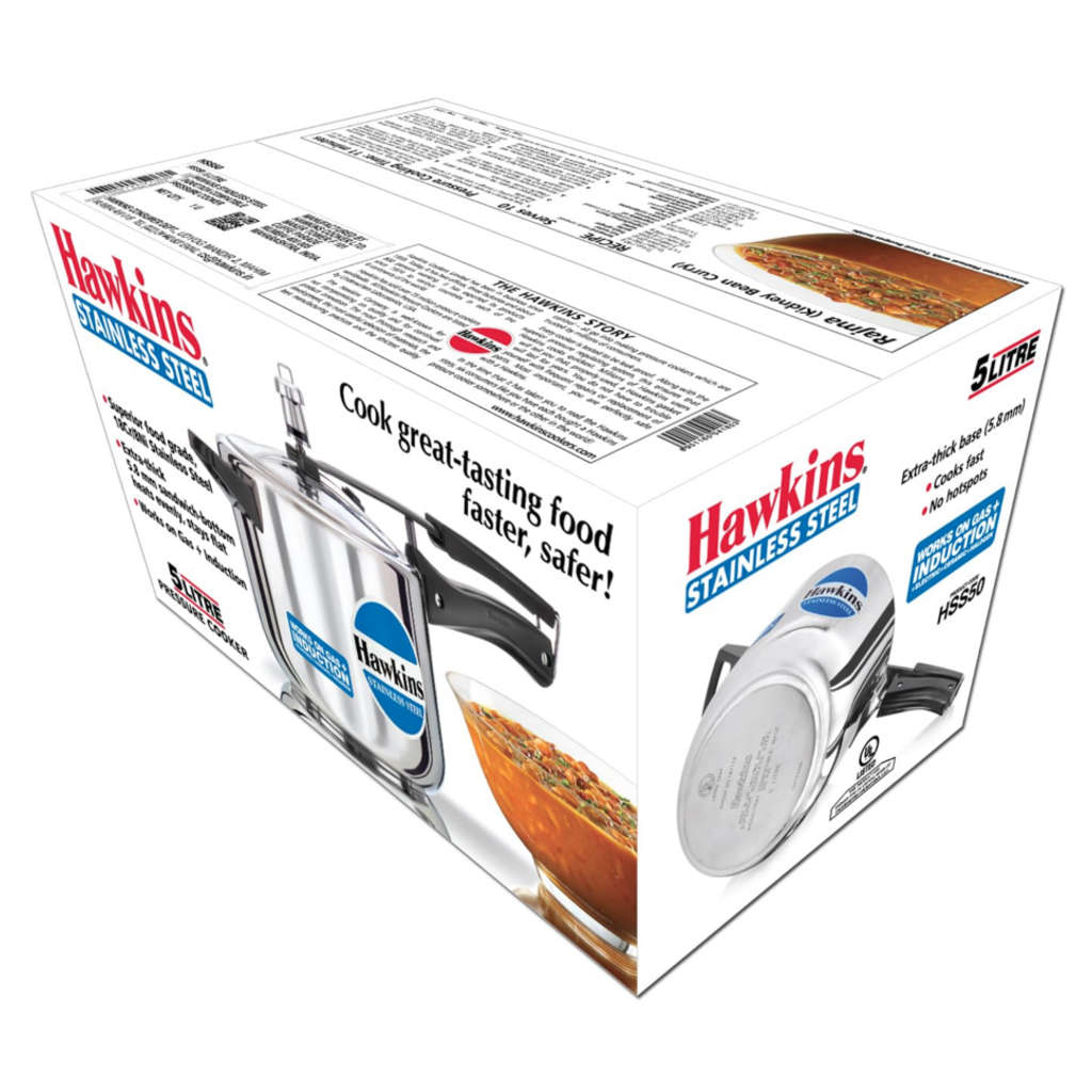 Hawkins Stainless Steel Pressure Cooker 5 Litre HSS 50 - Image 2
