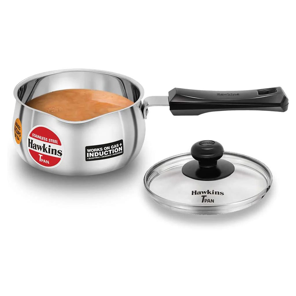 Hawkins Stainless Steel Tea Pan With Lid 1 Litre SST 10G