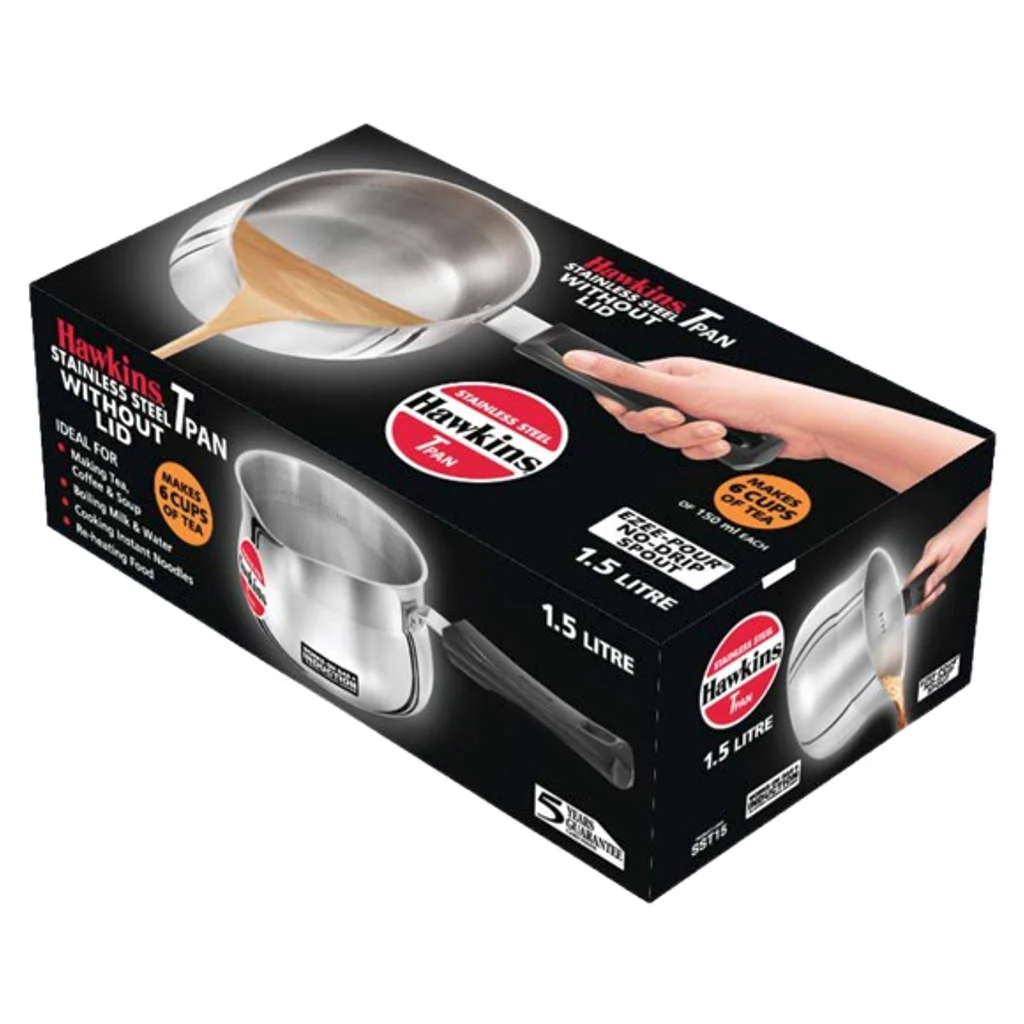 Hawkins Stainless Steel Tea Pan Without Lid 1.5 Litre SST 15 - Image 2