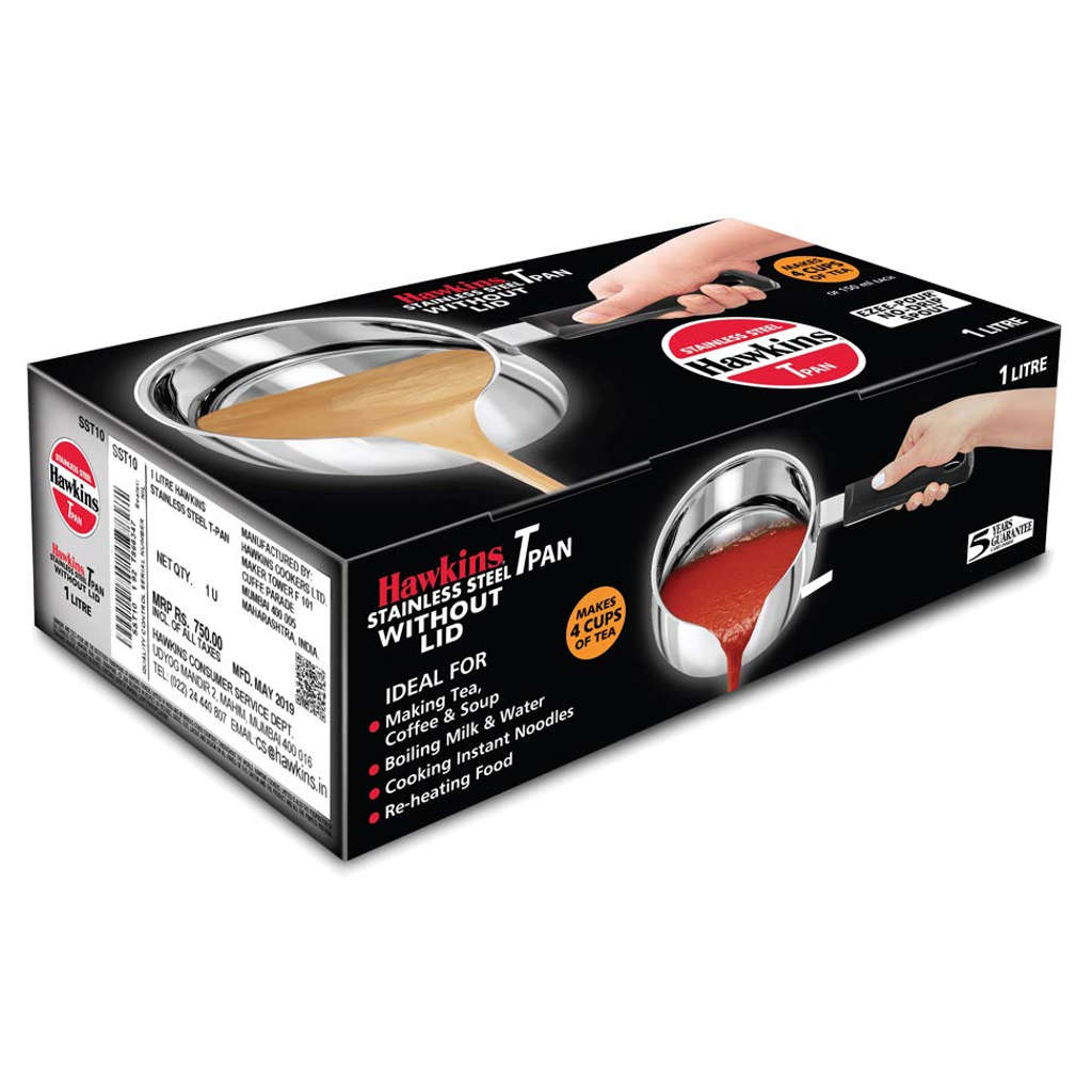 Hawkins Stainless Steel Tea Pan Without Lid 1 Litre SST 10 - Image 2