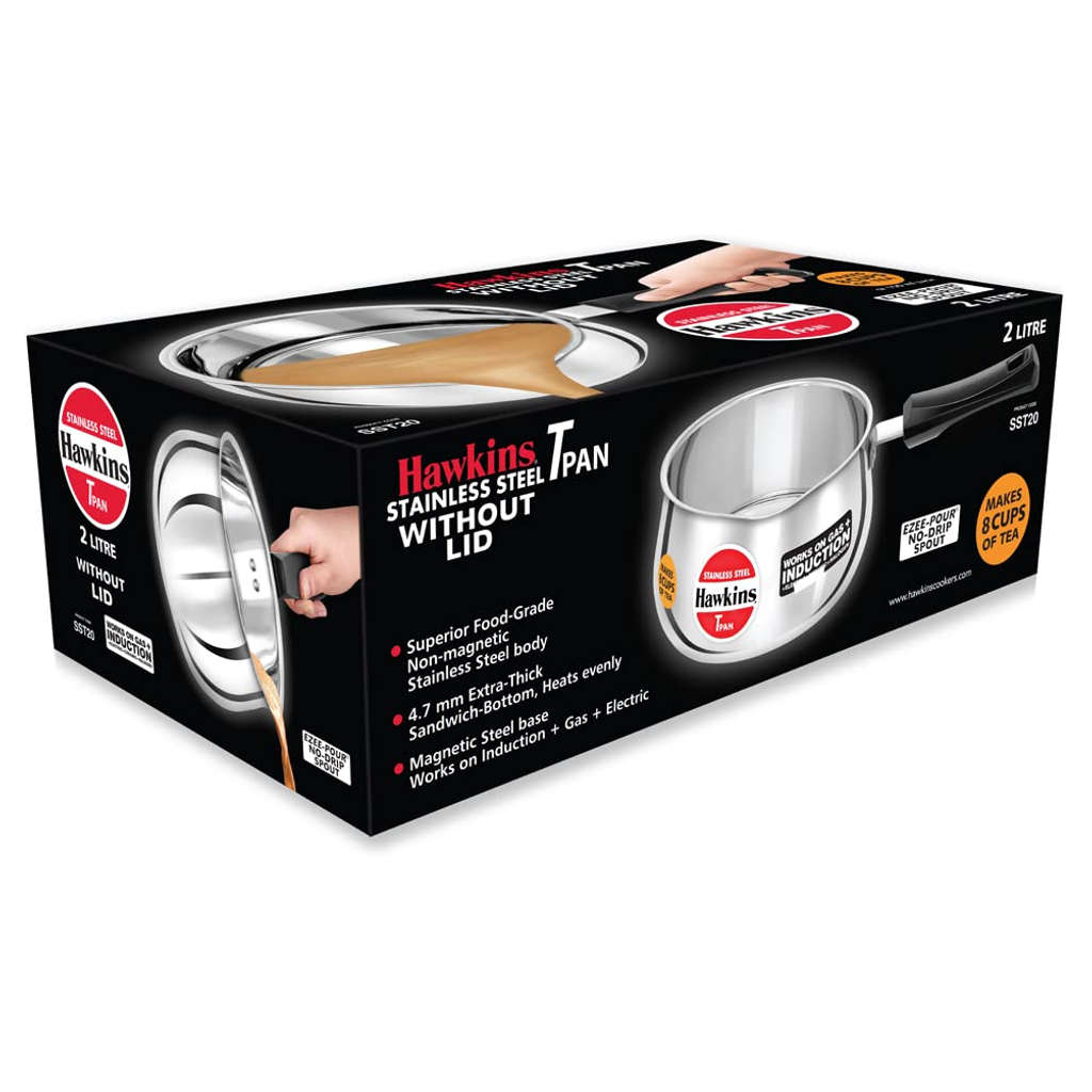Hawkins Stainless Steel Tea Pan Without Lid 2 Litre SST 20 - Image 2
