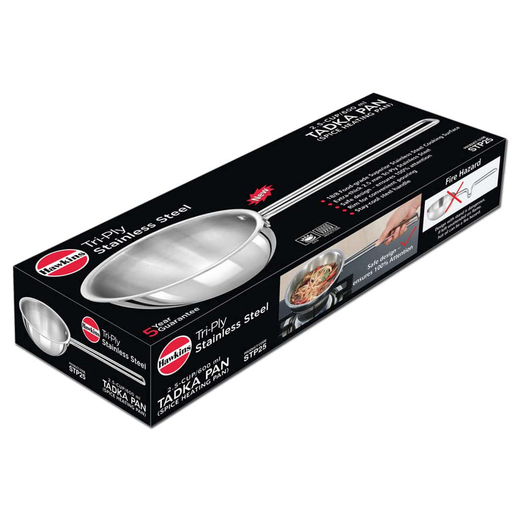 Hawkins Tri-Ply Stainless Steel Tadka Pan 2.5 Cup STP 25 - Image 2