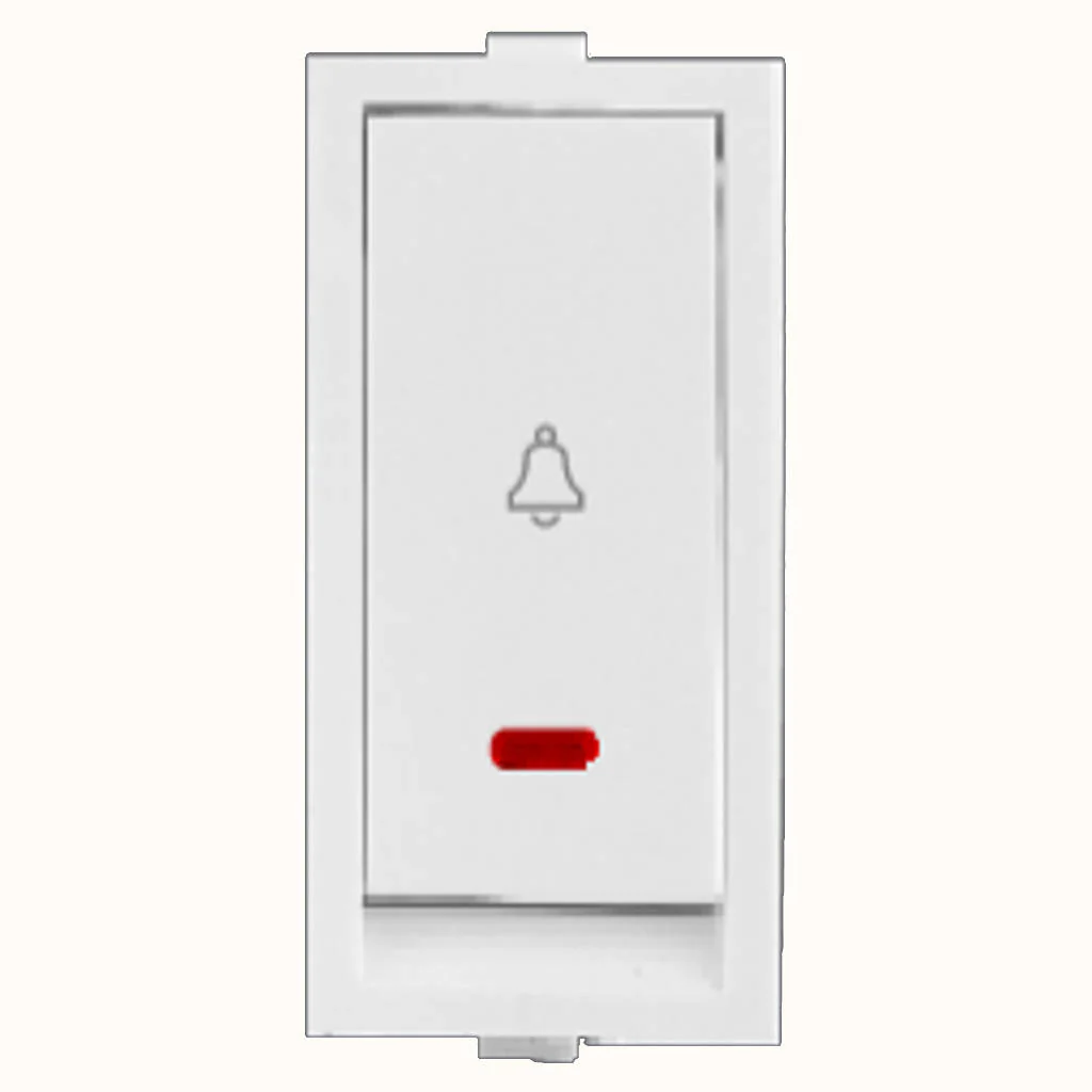 Hello Flat Bell Push Switch With Indicator 10A White 1427