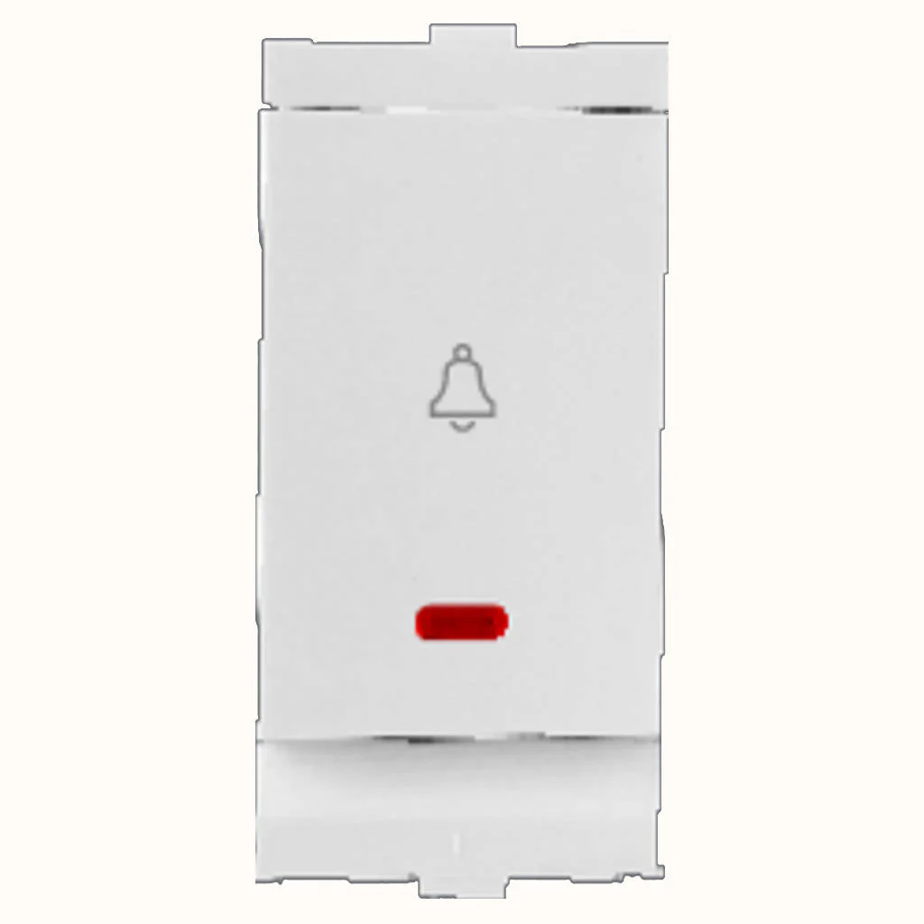 Hello Flat Jumbo Bell Push Switch With Indicator 10A White 1437