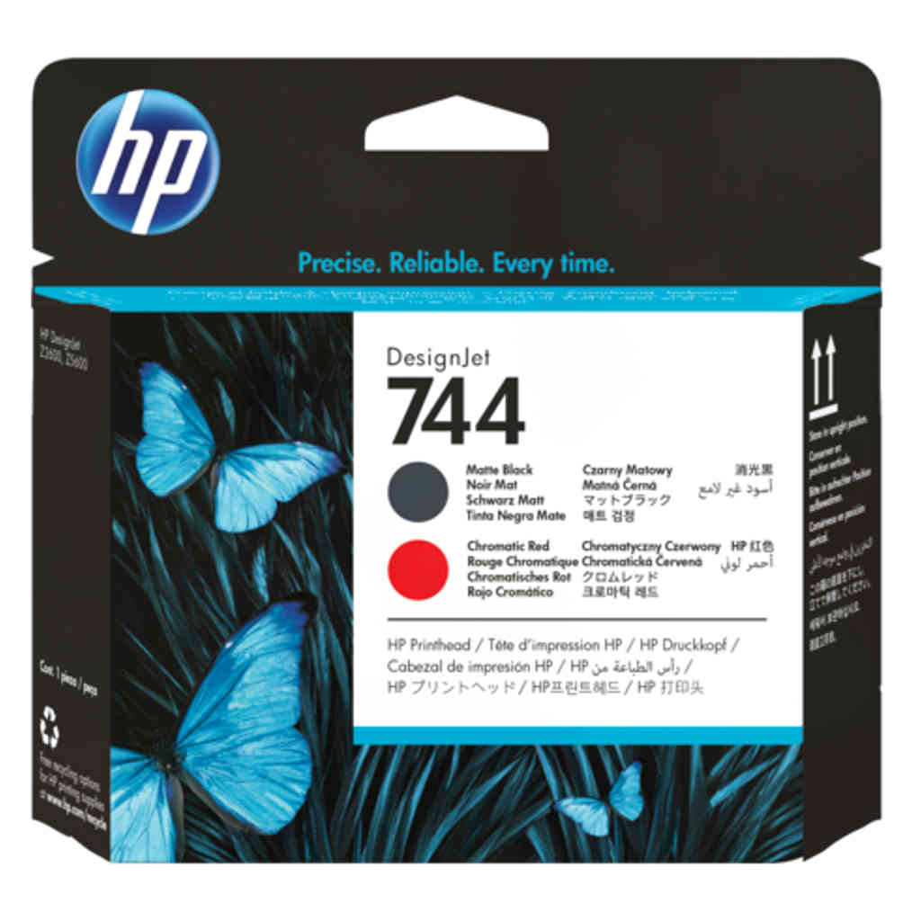 HP 744 Matte Black/Chromatic Red DesignJet Printhead