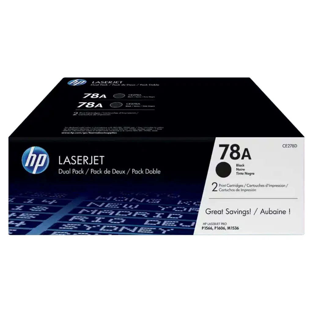 HP 78A Twin-Pack Black Original LaserJet Toner Cartridges