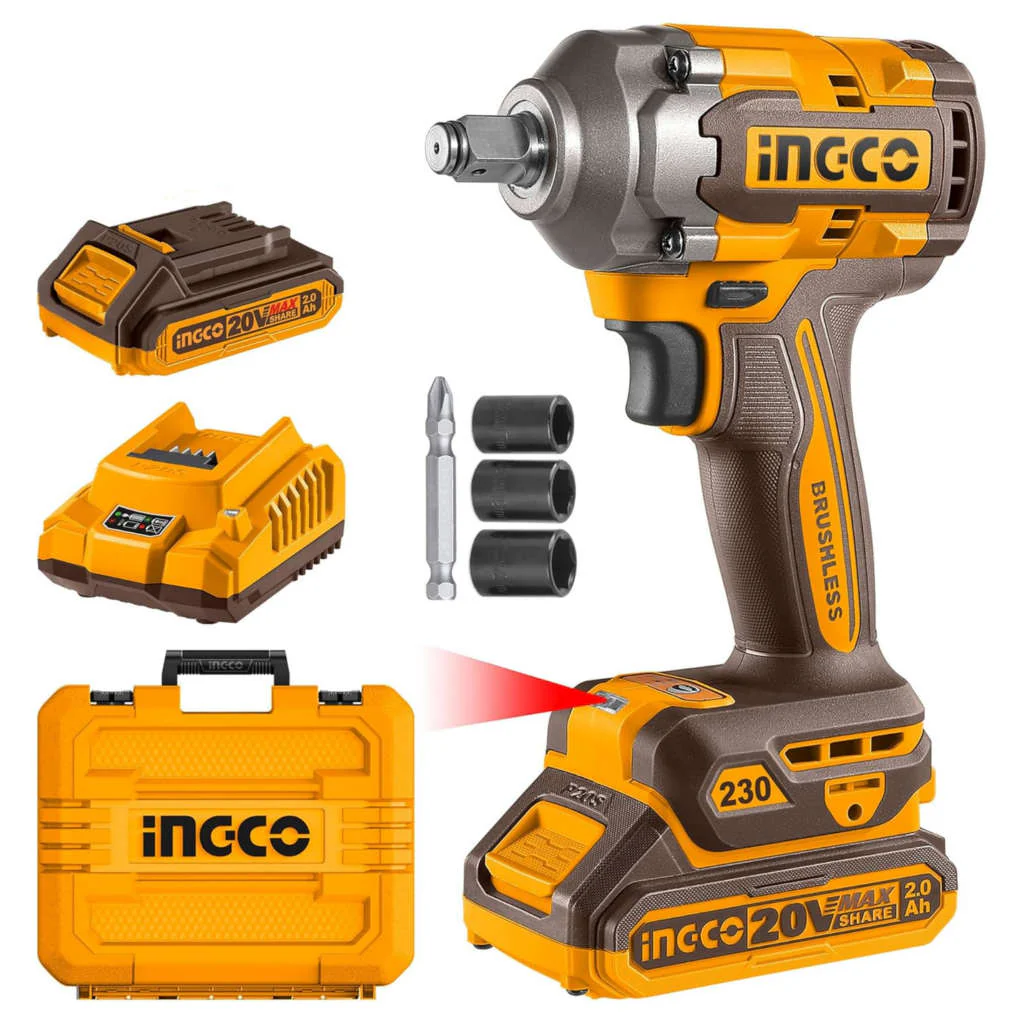 Ingco 2 In 1 Cordless Impact Driver & Wrench 20 V CIWLI20236