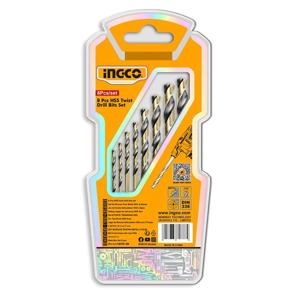 Ingco HSS Twist Drill Bits Set Of 8 Pcs AKDB0801 - Image 3