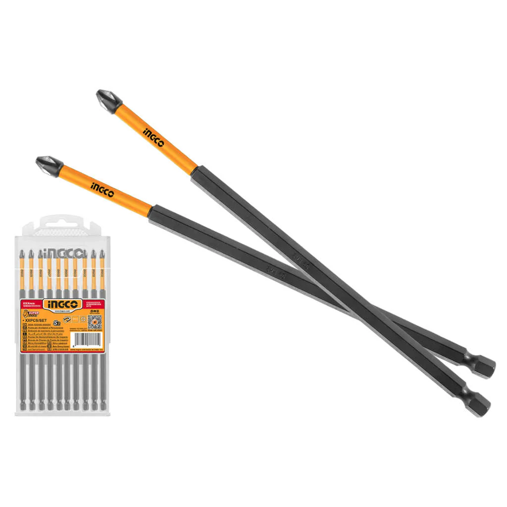 Ingco Impact Screwdriver Bits 150 mm Set Of 10 Pcs SDBIM11PH263