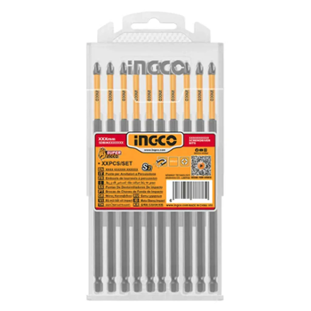 Ingco Impact Screwdriver Bits 150 mm Set Of 10 Pcs SDBIM11PH263 - Image 3
