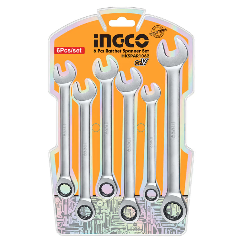 Ingco Ratchet Spanner Set Of 6 Pcs HKSPAR1062 - Image 3