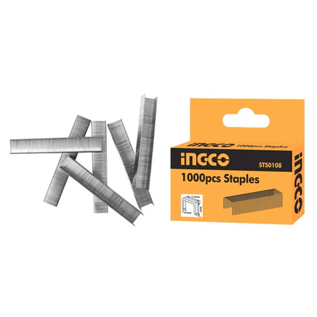 Ingco Stapler Pin 8x0.7 mm For Staple Gun Set Of 1000 Pcs STS0108