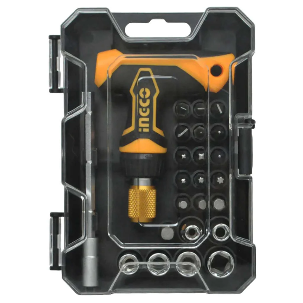 Ingco T-Handle Wrench Screwdriver Set Of 31 Pcs HKSDB0318