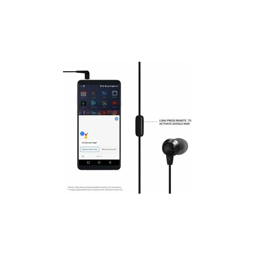 JBL T50HI Wired In Ear Headphone Black - Image 4
