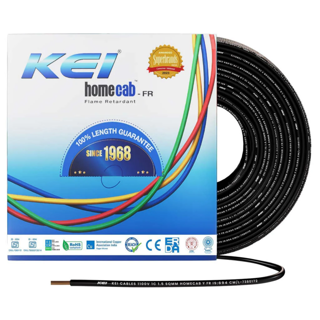 KEI HomeCab FR Unsheathed Single Core Flexible Cable PVC Insulated 4Sq.mm 90Meter - Image 2