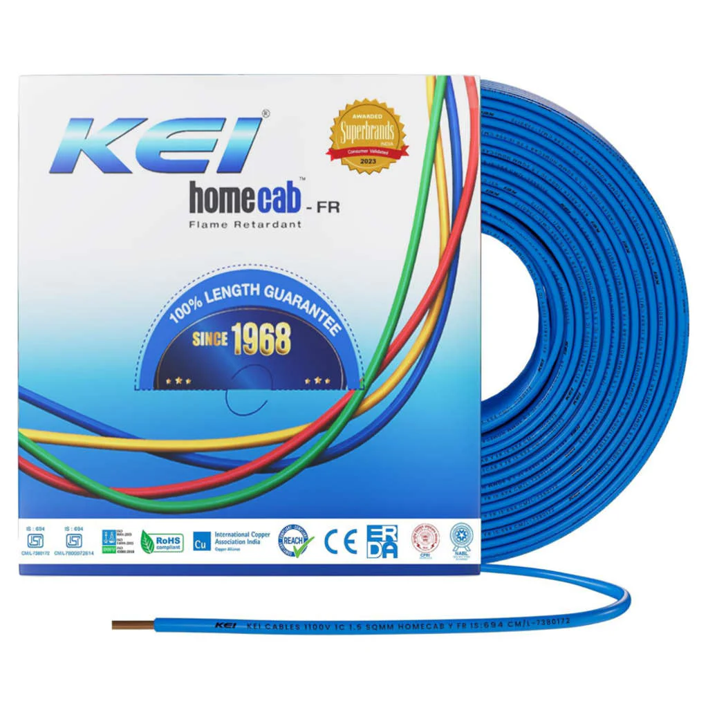 KEI HomeCab FR Unsheathed Single Core Flexible Cable PVC Insulated 6Sq.mm 90Meter - Image 3