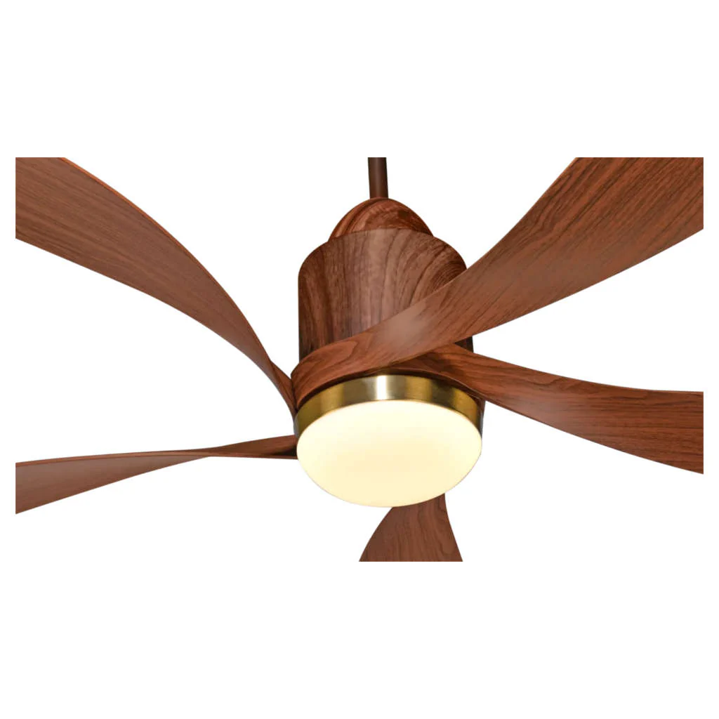Kuhl Luxus Twist BLDC Underlight Ceiling Fan 1300 mm Teak Wood - Image 3