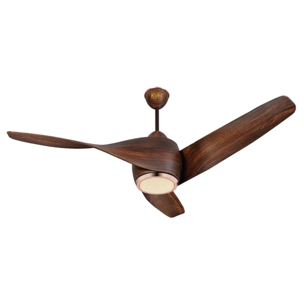 Kuhl Twist L3 BLDC Ceiling Fan With Remote 1320 mm Teak Wood - Image 3