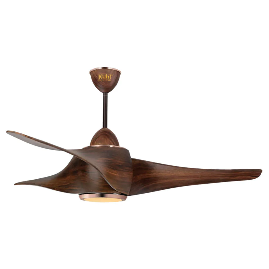 Kuhl Twist L3 BLDC Ceiling Fan With Remote 1320 mm Teak Wood - Image 4