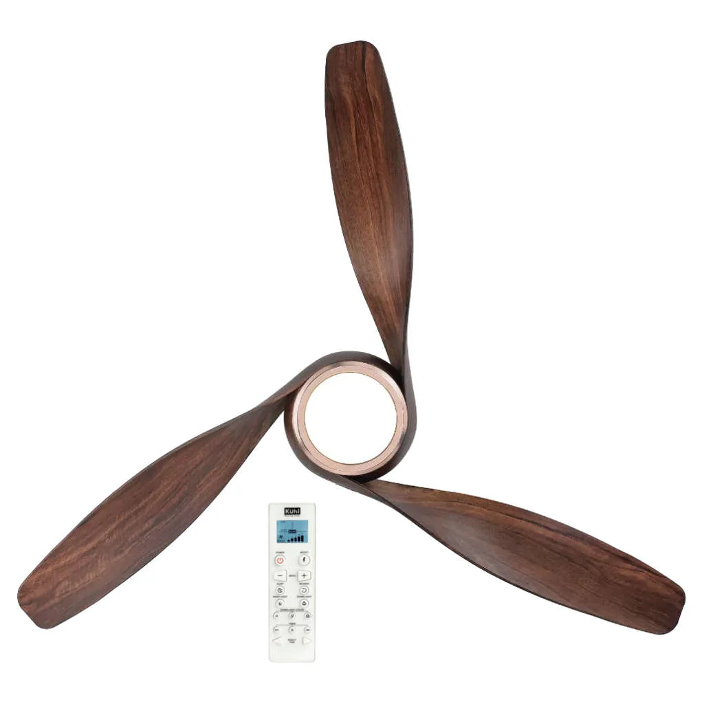 Kuhl Twist L3 BLDC Ceiling Fan With Remote 1320 mm Teak Wood - Image 5