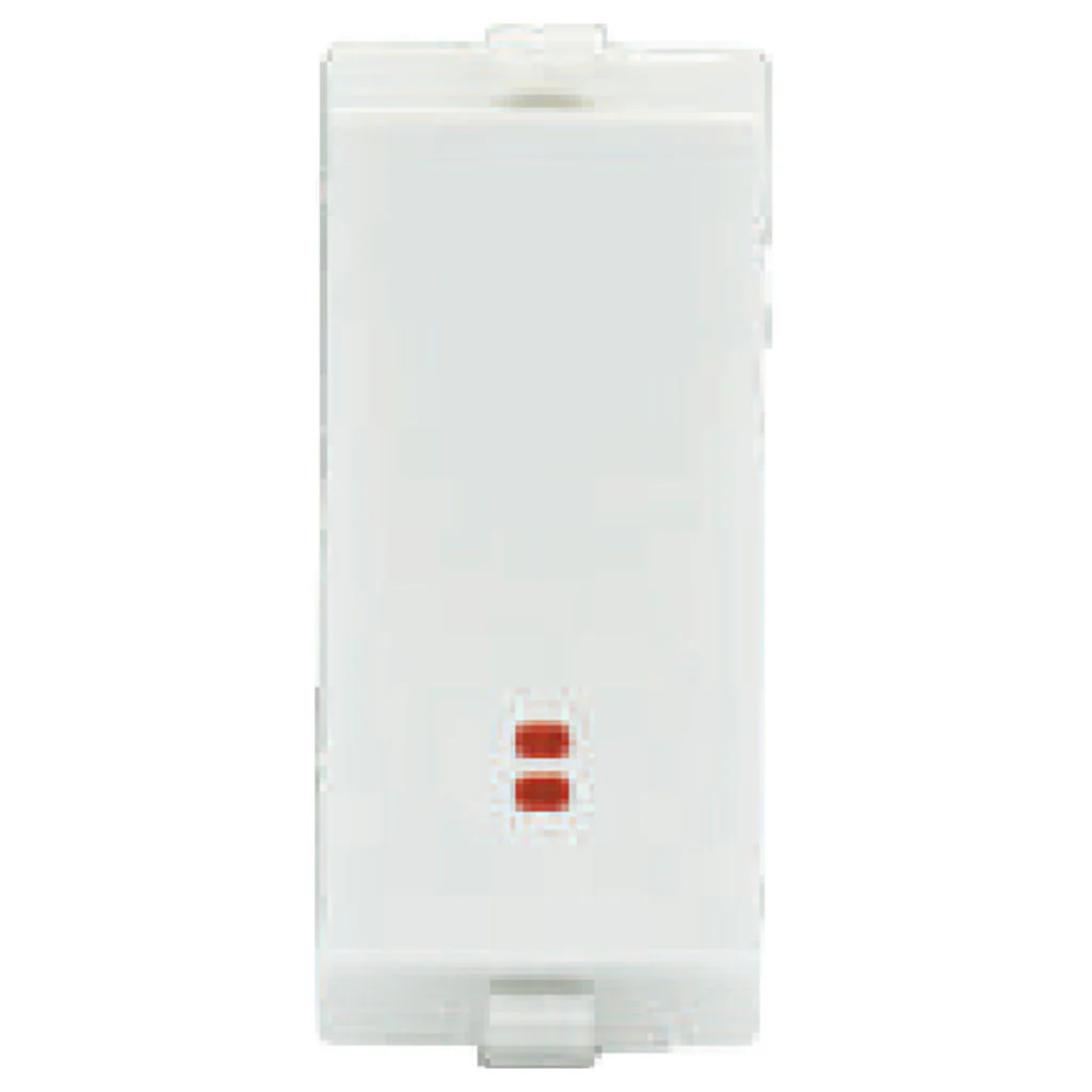L&T [ Lauritz Knudsen ] enGem 16AX One Way Switch With Indicator 1M White CB93301SW16