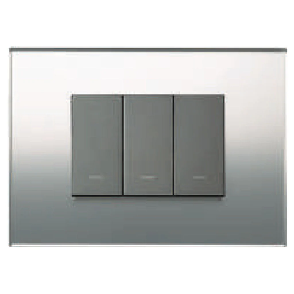 L&T [ Lauritz Knudsen ] Englaze Glass Cover Plate Without Grid Frame Matte Mirror 1-18Module
