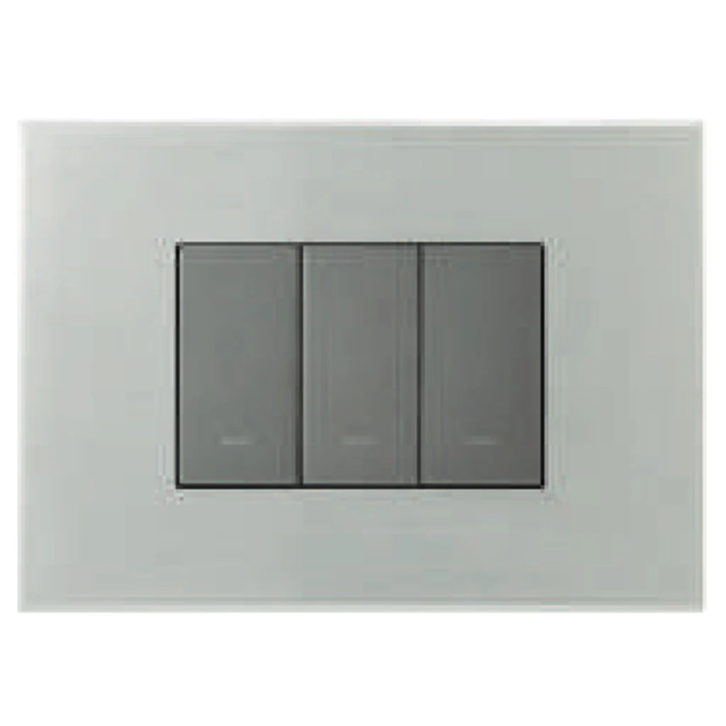 L&T [ Lauritz Knudsen ] Englaze Metal(AluminIum) Cover Plate Without Grid Frame Brush Silver 1-18Module