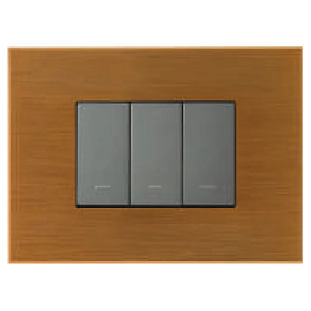 L&T [ Lauritz Knudsen ] Englaze Metal(AluminIum) Cover Plate Without Grid Frame Metallic Gold 1-18Module
