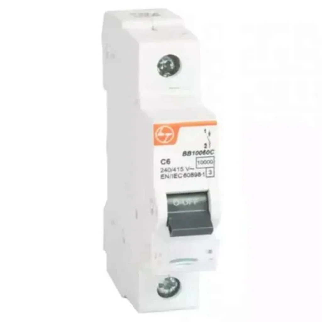 L&T [ Lauritz Knudsen ] Exora 6 A Single Pole C-Curve MCB - BB10060C - Image 2