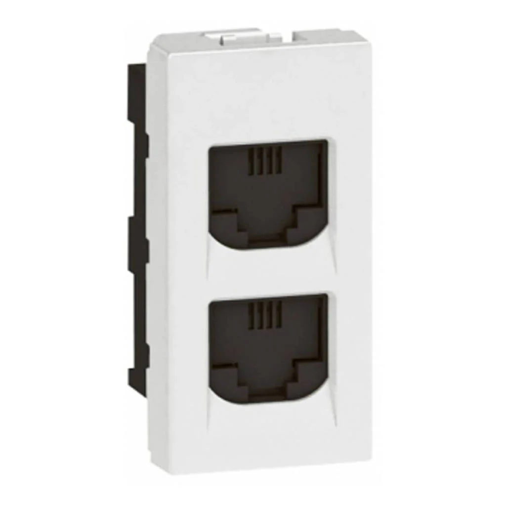 Legrand Arteor RJ11 Double Telephone Socket 1M White 5734 27