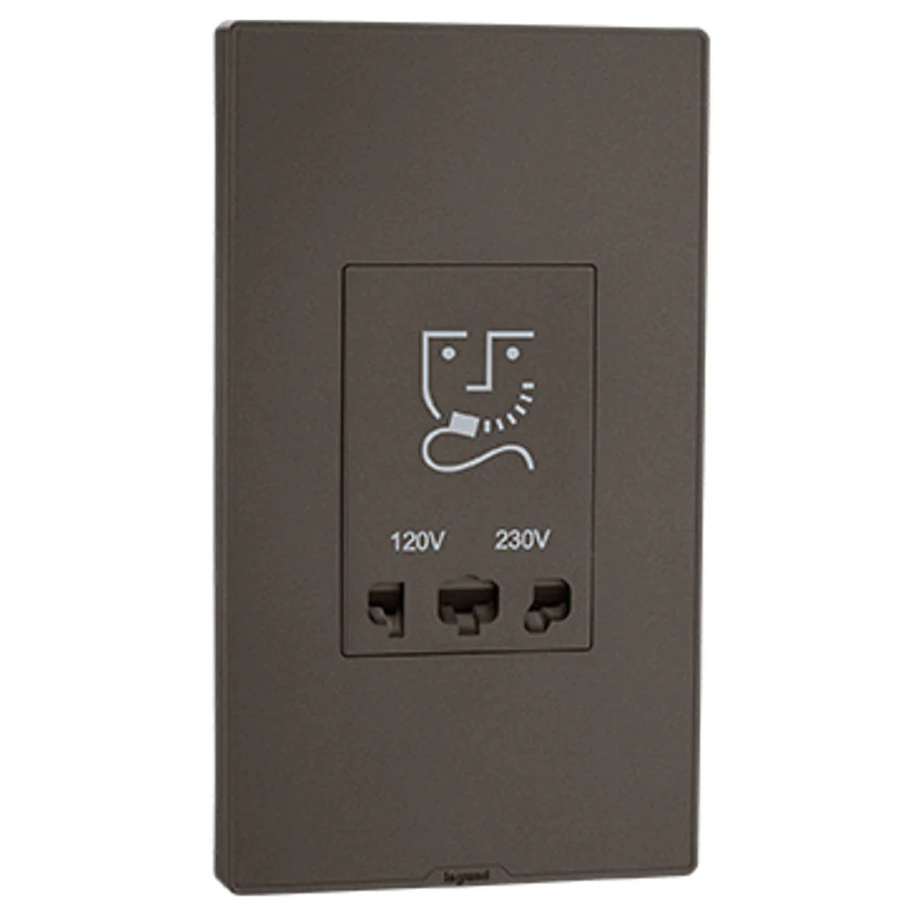 Legrand Myrius Nextgen Shaver Socket Monoblock With Plate 4M Charcoal Grey 6794 59