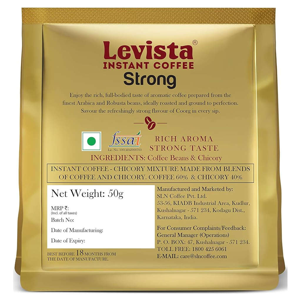Levista Strong Instant Coffee 50 Gram Pouch - Image 2