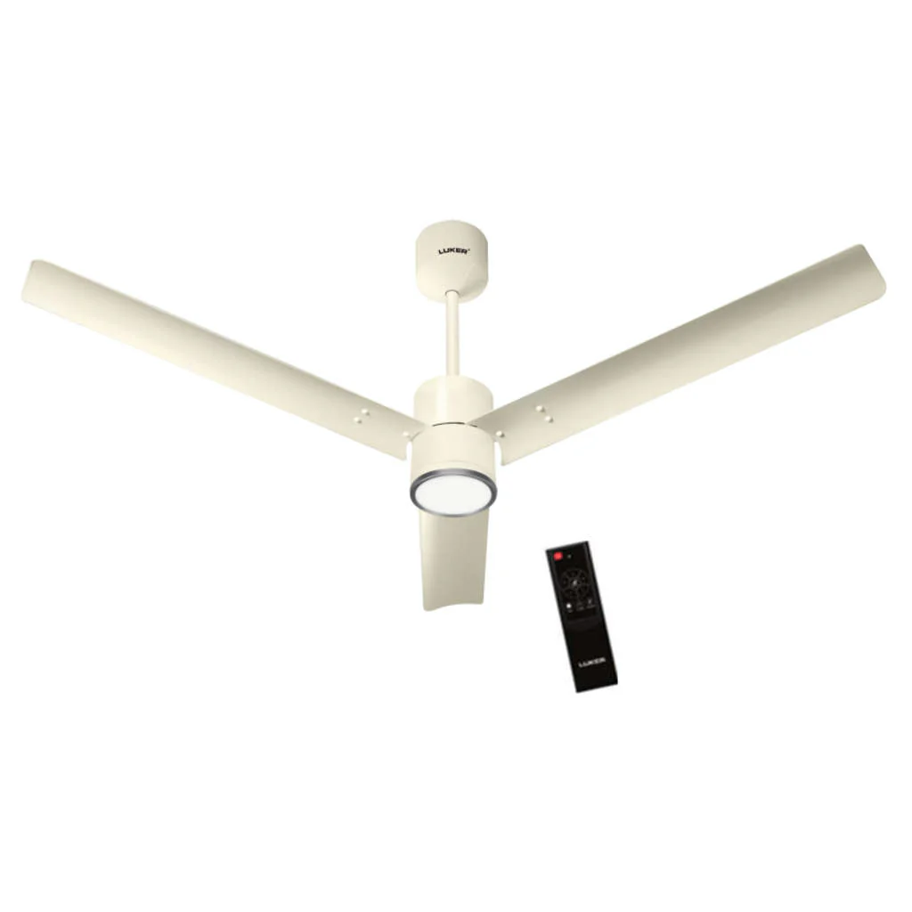 Luker Crown Glow BLDC Ceiling Fan With Remote Control 1200 mm Ivory-Ivory-Gold- 3 In 1