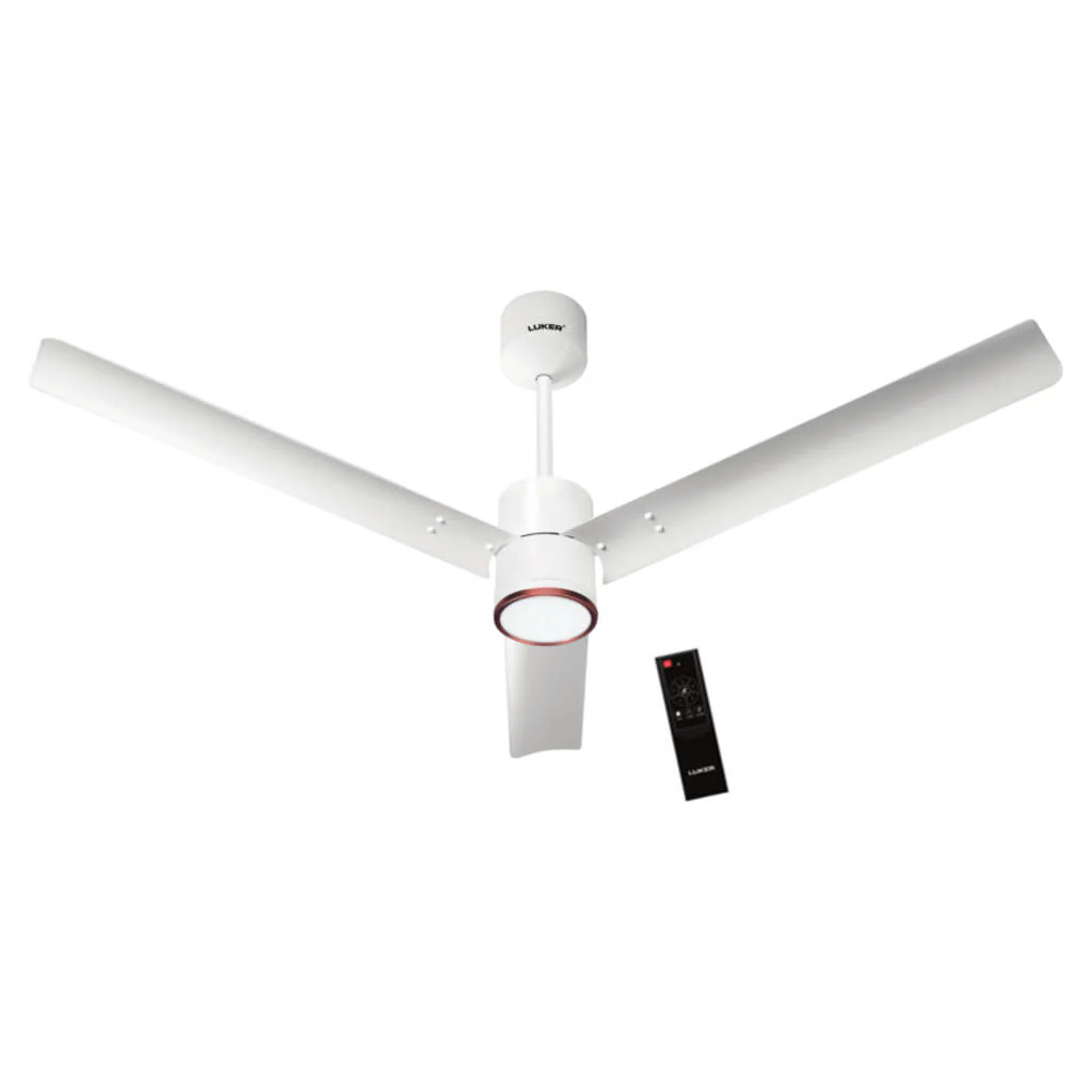 Luker Crown Glow BLDC Ceiling Fan With Remote Control 1200 mm White-White-Copper-3 In 1