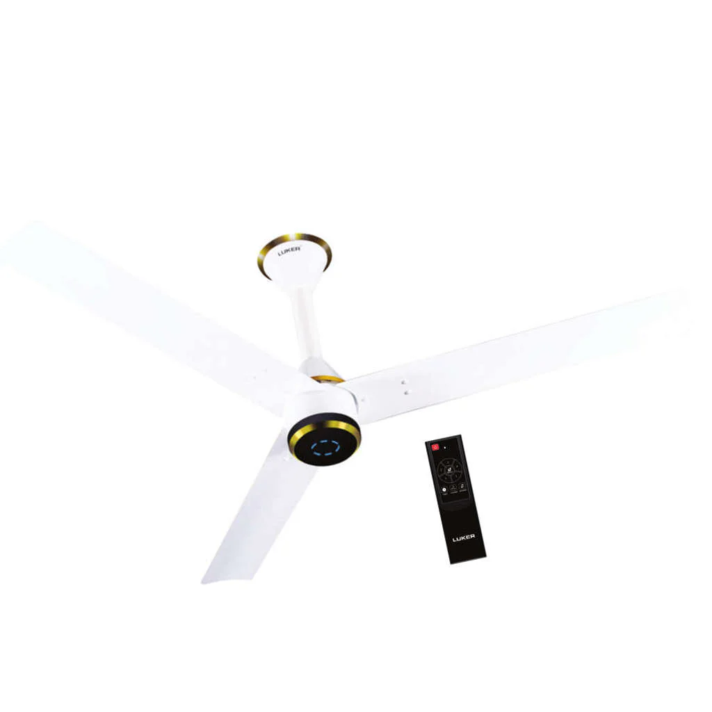 Luker Crown Plus BLDC Ceiling Fan With Remote Control 1200 mm White-White-Black-Gold - Image 2