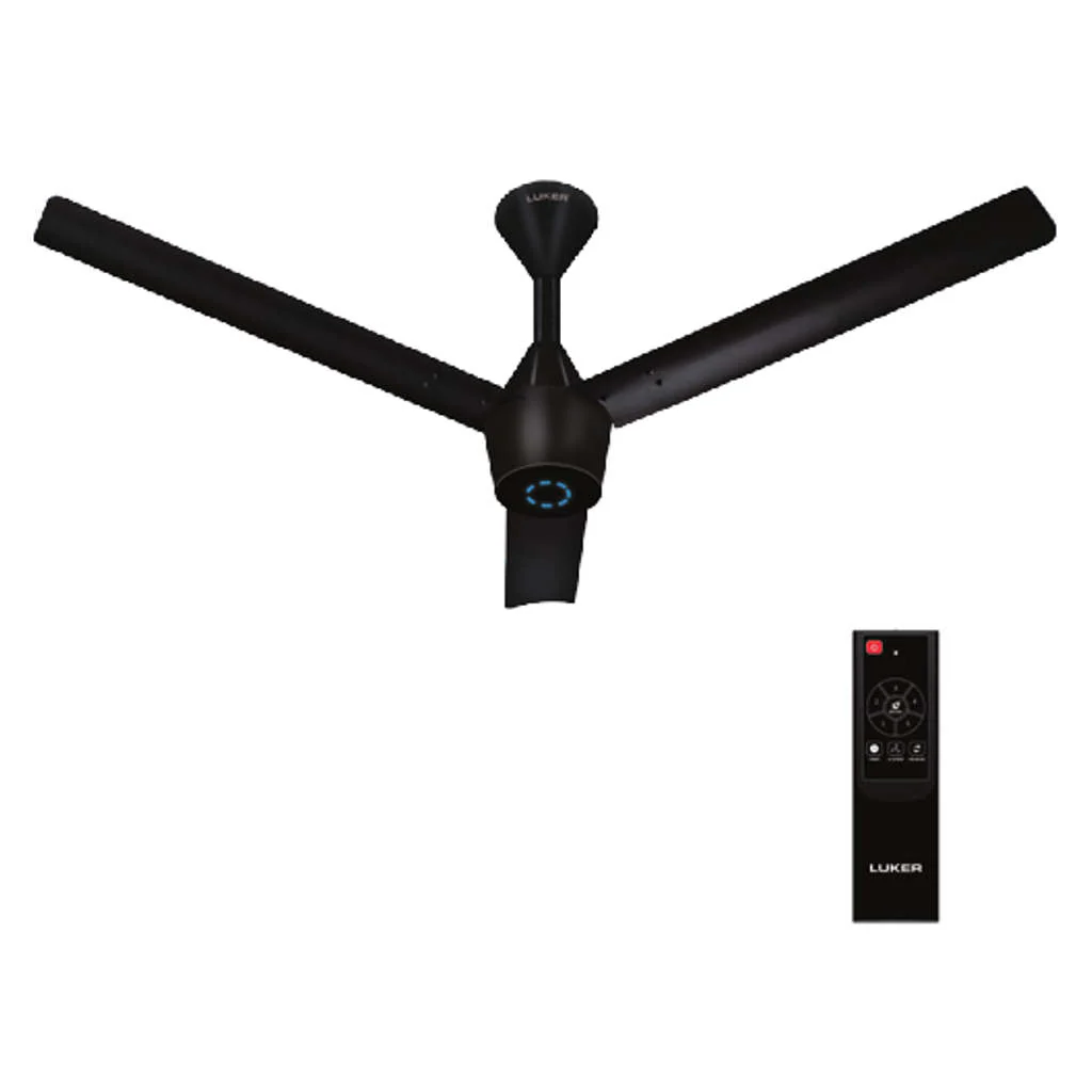 Luker Radial Plus BLDC Ceiling Fan With Remote Control 1200 mm Black-Black-Black