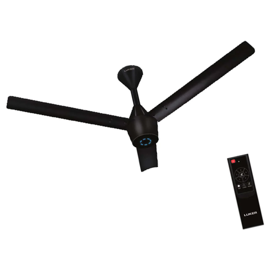 Luker Radial Plus BLDC Ceiling Fan With Remote Control 1200 mm Black-Black-Black - Image 2