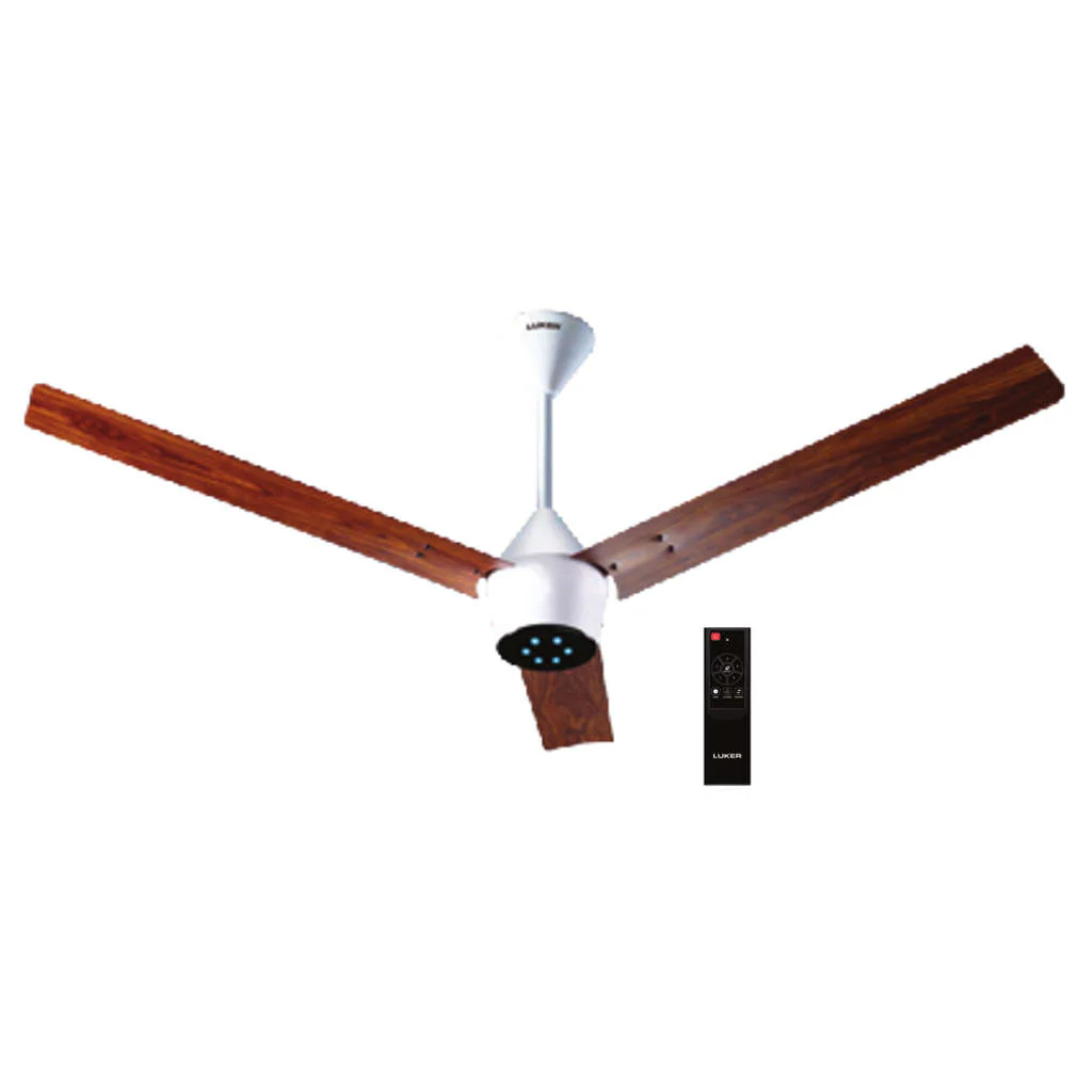 Luker Radial Wooden Range BLDC Ceiling Fan With Remote Control 1200 mm White Rosewood Black