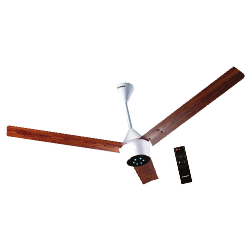 Luker Radial Wooden Range BLDC Ceiling Fan With Remote Control 1200 mm White Rosewood Black - Image 2
