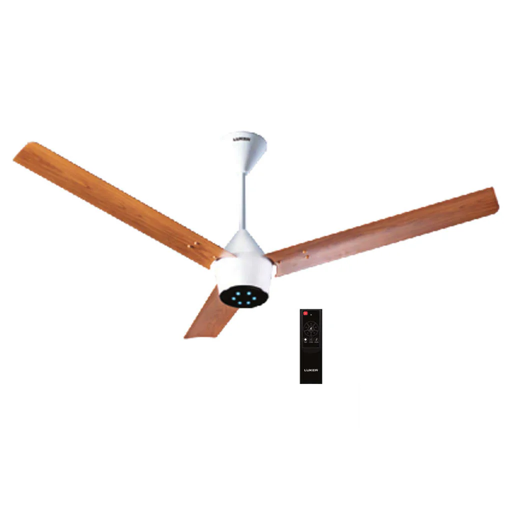 Luker Radial Wooden Range BLDC Ceiling Fan With Remote Control 1200 mm White Teakwood Black