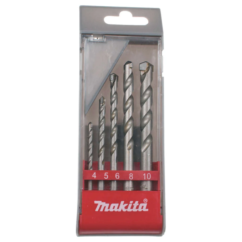 Makita TCT Masonry Drill Bit Set With Straight Shank 5Pcs D-05175
