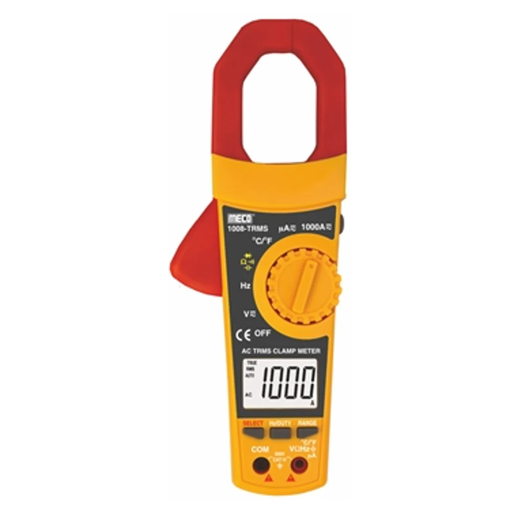 Meco Digital Clamp Meter 3-5/6 Digit 6000 Count 1000A AC 1008-TRMS